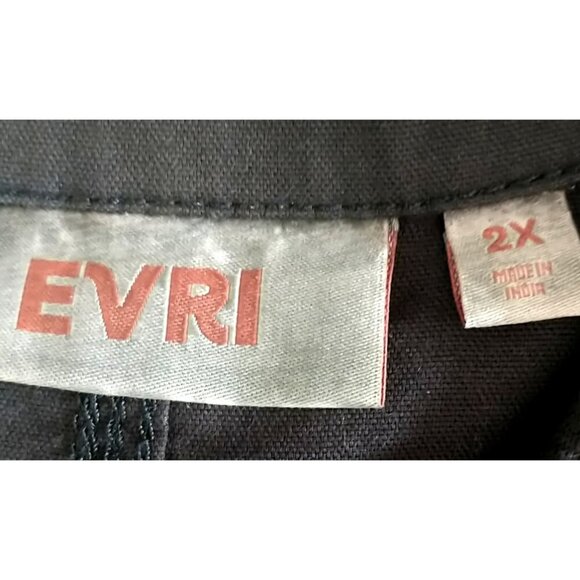EVRI Womens Plus Cropped Canvas Utility Jacket Boxy Pockets Black - 2X NWT - Picture 11 of 11